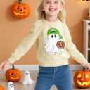 Girl Boy Pumpkin Ghost Pullover Long Sleeve Cute Spooky Tops Halloween Sweatshirt (2-3T, Apricot)
