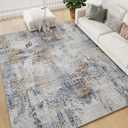 8x10 Area Rugs for Living Room Rugs Washable Rug for Bedroom Nursery Dining Room Stain Resistant Soft Rugs Distressed Neutral Abstract Modern Vintage Boho Indoor Floor Carpet Navy Gold