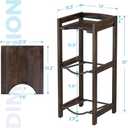 5 Gallon Water Jug Holder With Top Shelves, Natural Solid Wood Water Dispenser Stand 31"H, 3-Tiers Jug Stand, Water Cooler Jug Rack, 5 Gallon Water Bottle Holder With 2 Slot & Top Shelf (Walnut Color)