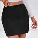 Wenrine Womens Corduroy Mini Skirt High Waisted Basic Casual A-line Short Skirts