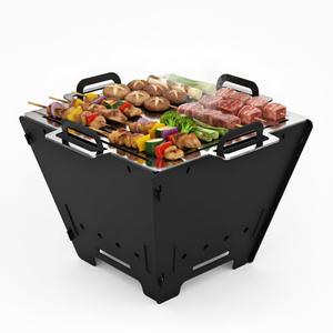 2 IN 1 Fire Pit & BBQ Charcoal Grill Combo, 16.6" Detachable FirePit, GS356