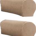 LINGXIYA Soft Stretch Plush Armrest Cover, Armrest Covers for Chairs/Sofas, Couch Arm Covers, Furniture Protector Armchair Slipcover for Recliner, Set of 2(NOT Suitable for Leather Sofas) (Light Brown)