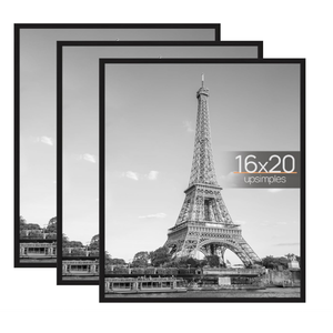 upsimples 16x20 Poster Frame, Easy Slide-In Assembly, Black, 3 Pack