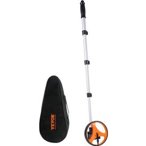 VEVOR Measuring Wheel, 6.3 in Wheel Diameter, 39.37-16.53 in Telescoping Measure Wheel, Measurement 0-9,999m with Back Bag, Suitable for Lawn/Hard/Soft/Wood Road Measuring