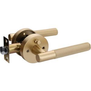 Privacy Knurled Gold Color Door Handle - Durable, Stylish Interior Lever for Bedrooms & Bathrooms - Modern Design & Functionality