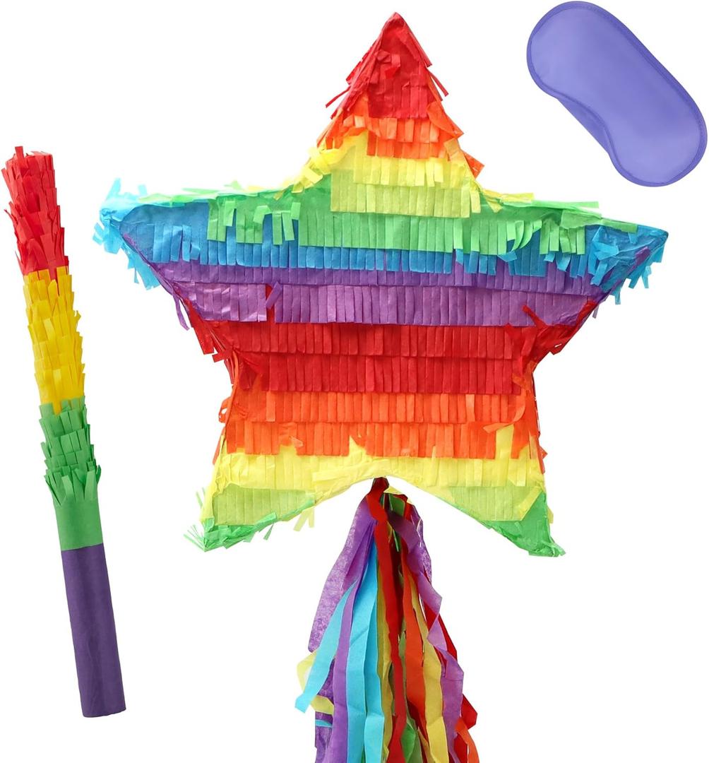 Cinco De Mayo Star Pinata 12.6 x 12.6 inches. Fiesta Party Supply for Fiesta Taco Party, Luau Event Photo Props, Mexican Theme Decoration, Carnivals Festivals, Taco Tuesday Event