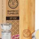 LeafLife Premium Bamboo Tea Bottle for Loose Tea - Tea Infuser Bottle - Tea Gifts - Insulated Water Bottle/Coffee Tumbler/Tea - Tea Gift Set, Tea Accessories - Tea Tumbler 17oz