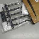 Malier Indoor Dog Gate with Door, 26-41" Extra Wide Full Metal Pet Gate Short Dog Gate for Stairs, Pressure Mount 10'' Tall Small Puppy Low Gate Easy Step Over for Doorways