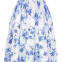 Belle Poque Women's Floral Midi Sundress with Pockets Sweetheart Neckline A Line Spring Summer Dresses for Wedding Guest Large