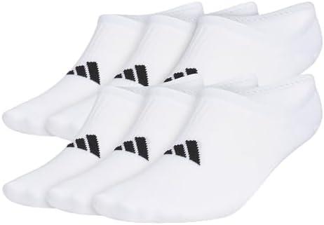 adidas Men's Superlite 3.0 Super No Show Socks (6-Pair) Ultra Low-Profile, Arch Compression for Secure Fit White Medium