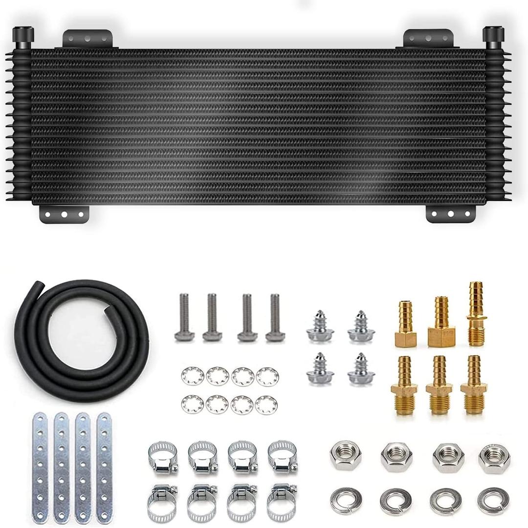 Transmission Cooler 40,000 GVW Trans Cooler Low Pressure Drop LPD47391 with Mounting Hardware 47391 Black