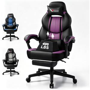 Gaming Chair Big and Tall for Heavy People 400 lbs, Wide Seat Office Chair