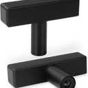 30 Pack Square Cabinet Knobs Matte Black Drawer Knobs 2" Length, Single Hole Kitchen Knobs for Cabinet Pulls, Stainless Steel Cabinet Handles for Bedroom Bathroom Office