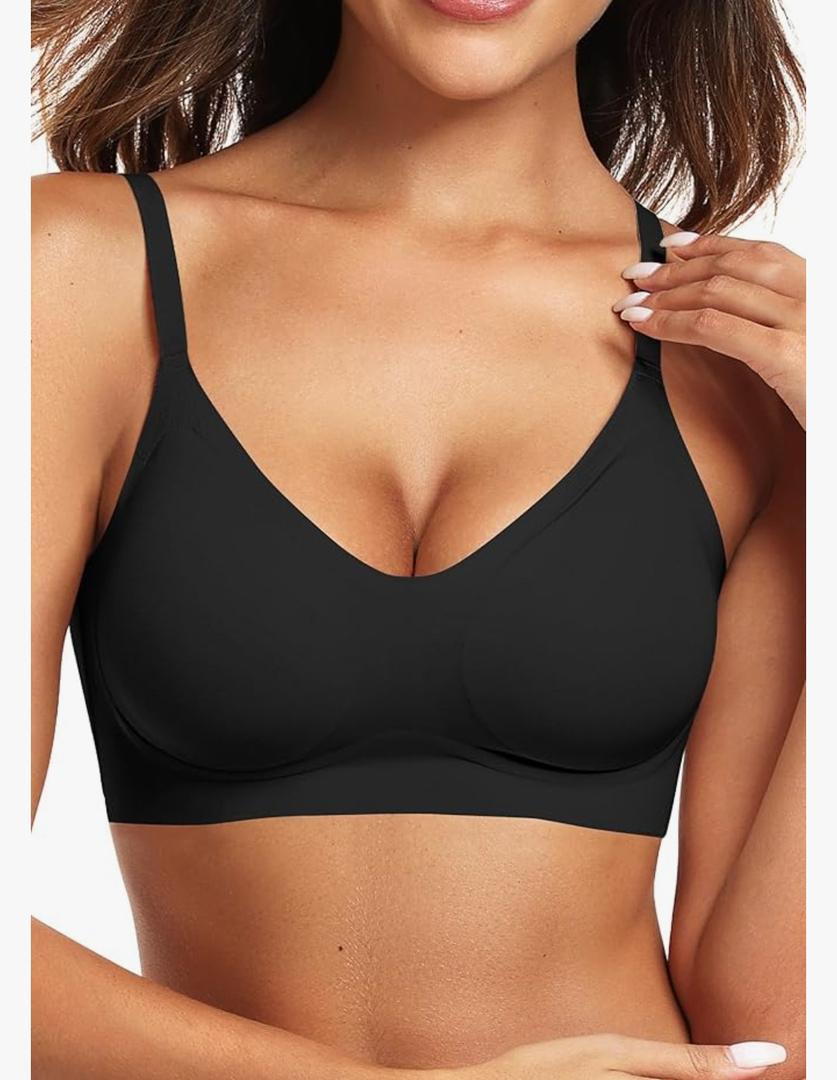 Vertvie Womens Seamless Bra No Underwire Comfort Push Up Bras Buttery Soft Wireless Bralette Full Coverage Sport Everyday Bra, M