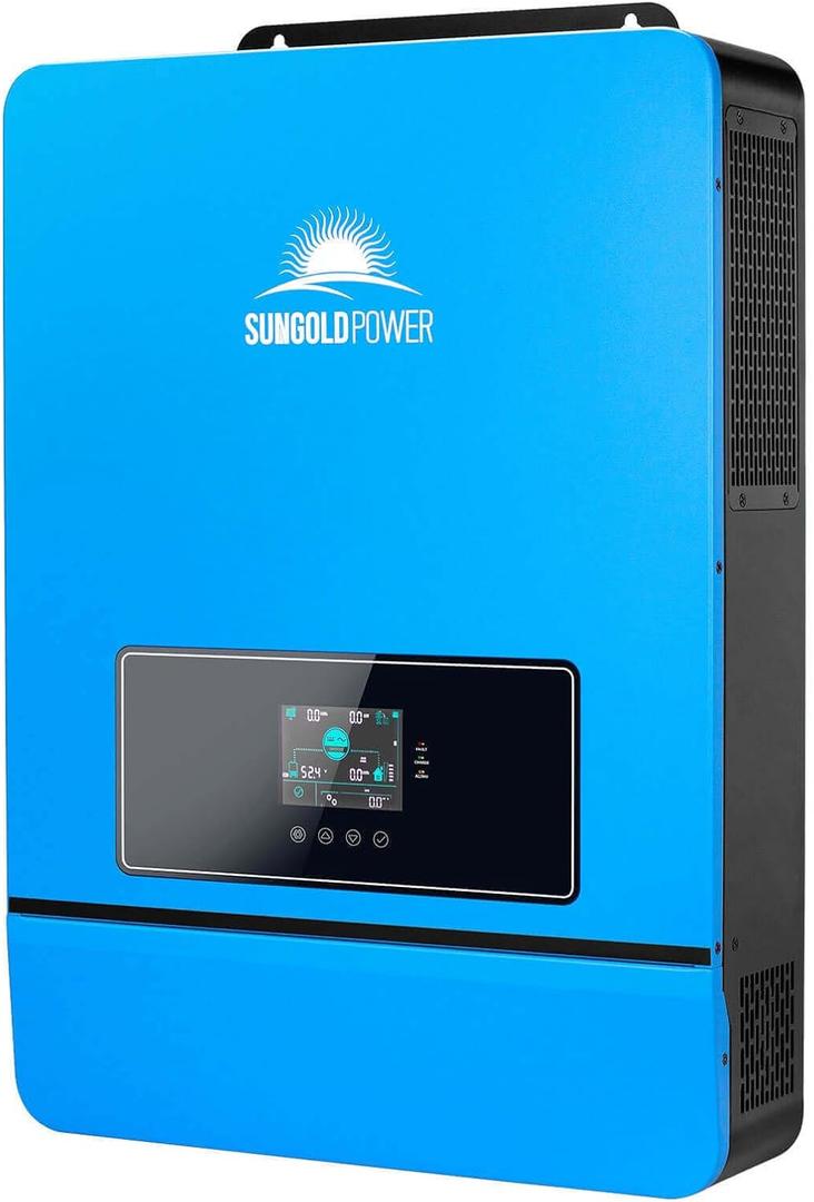 SUNGOLDPOWER 8000W 48V Solar Inverter, Built-in 2 MPPTs, Max 200A Battery Charging,Split Phase AC Input/Output 120V/240V(settable),Pure Sine Wave Inverter UL1741 SPH8048P(WiFi and BMS COMM)