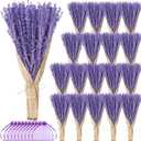 Yunlly 18 Bunches Dried Lavender Bundles 15.7 Inch Natural Dried Lavender Flowers 1440-1620 Stems Total for Wedding Decoration, Flower Arrangements DIY Crafts Photo Props Home Fragrance Gift for Her