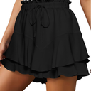 Women Casual Summer Shorts Ruffle Tiered Flowy Skorts Boho High Waist Mini Skirt XL