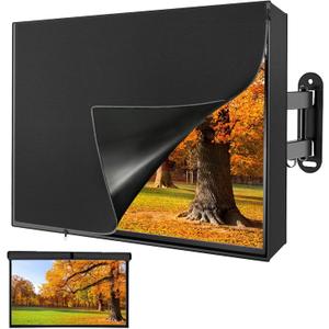 All-Weather outdoor tv cover 48 inch weatherproof for 4648" Outdoor TVs, 600D Oxford PU-Coated Waterproof Dustproof Sunproof outdoor tv cover, Front Zipper Roll-Up Design