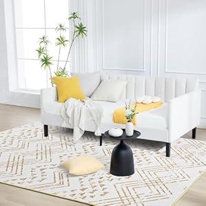 Area Rug Living Room Rugs Large Soft Boho Farmhouse Indoor Floor Rug (Blue, 5'x7')