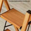 SOLADDER 2 Step Ladder, Folding Step Stool with Anti-Slip Wide Sturdy Pedal, Multi-Use for Home and Kitchen Use, Space Saving-Woodgrain(300lbs Capacity)
