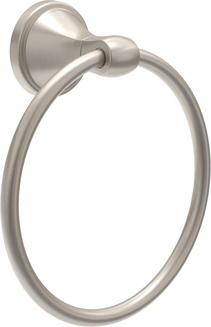 Delta Faucet Becker (1-Pack) Hand Towel Holder, SpotShield Brushed Nickel, Ring for Bathroom or Kitchen Sink, Wall Mounted BCK46-DN