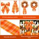 3Pack 2 Pcs Fall Wreath Sash for Front Door 4.5'' X 56'' Thanksgiving Wreath Satin Sash Bow Buffalo Plaid Cotton Wreath Sash Buffalo Check Wreaths DIY Bow for Autumn Garland Doorway Indoor Outdoor Home