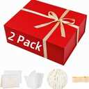 UoeRing 2 Pack Extra Large Red Gift Box 20x16x7 inch Luxury Gift Box for Presents with Magnetic Closure Lid Collapsible,Birthday,Christmas,Contains Card, Ribbon,Tissue Paper,Shredded Paper Filler