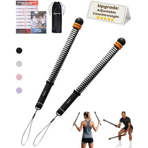 Ropeless Cordless Portable Battle Ropes for Home Gym,Adjustable Weight Z-Rope,Workout Equipment Weighted,Exercise Strength Training,No Endless Jump Rooes,Fitness Working Flex Springs Sticks(Black)
