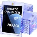 20-Pack Magnetic Card Holder, 35pt Single Card Holder Touch for Trading, Baseball Cards, U-V Protectors Hard Plastic, for Sports, Game, MTG Cards