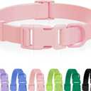 Waterproof Rubber Dog Collar, Odor-Resistant and Easy to Clean, Ideal for Daily Walks, Rainy Days, Swimming and Hiking, Fits Small Medium and Large Dogs (M (11.8-18.5 inch), Pink)