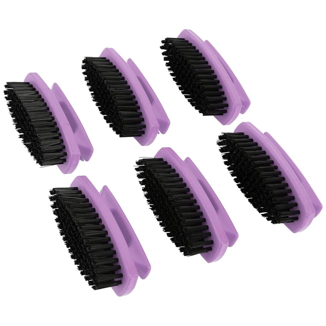 GreatNeck Nail Brush, 6 Pack Nail and Hand Scrub Brush Set, Stiff Bristles, Comfortable Scrubber Grip, Salon or Construction Quality, Gift For DIYer or Nail Techs