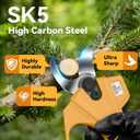 2-in-1 Pole Pruning Shears, 1.6" Cutting Diameter Cordless Electric Pole Pruners - Brushless Motor, 2x4.0Ah Batteries, Extra SK5 Blade, 4 Modes Adjustable Branch Cutter for Garden & Flower (Yellow)