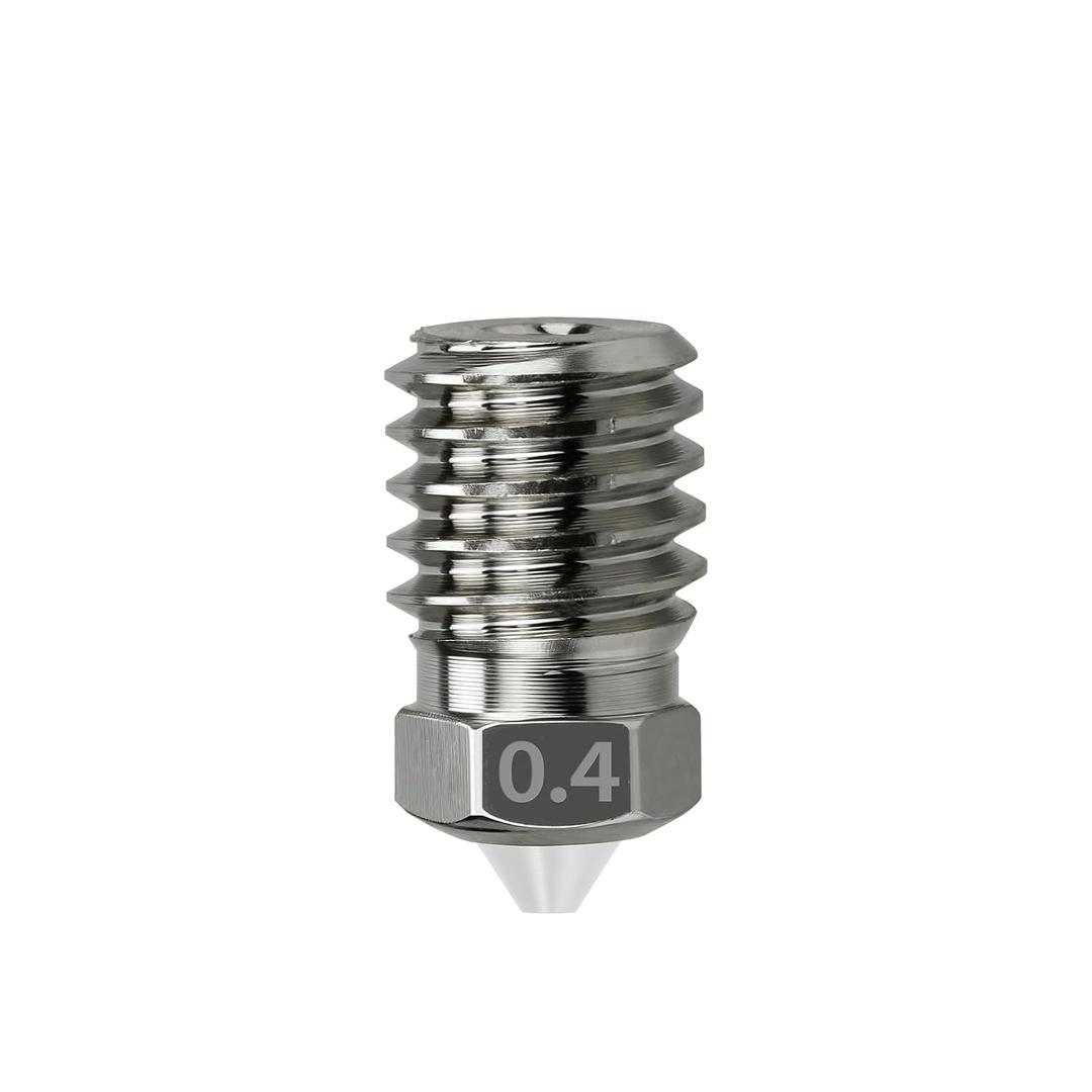 Dual Metal Ceramic Nozzle, M6*10.6mm Thread for Bambu Lab 2.0 Hotend, Compatible with P1P/P1S /A1/A1 Mini, High-Temp Wear-Resistant Zirconia Nozzle for 3D Printing PLA ABS PC Nylon (0.4mm)