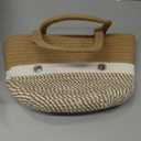 Tudomro Portable Crochet Bag Organizer, Yarn and Needles Straw Tote Basket, Knitting Storage Tote Bag with Grommets, Woven Bags Knitting Accessories for Small Projects, Gifts for Crochet Lovers