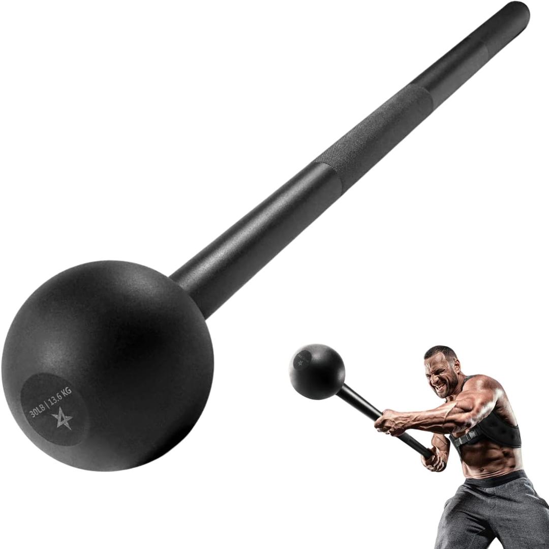 Yes4All Steel Mace Bell for Strength Training, Support Full Body, Muscles, Shoulder, Grips & Forearms Workouts, Stretching 30 LB For Woman & Man