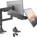 monTEK Dual Monitor Mount Tall Monitor arms for 2 Monitors for 17 to 35 Inch Curved Screen Holds 35 Lbs Adjustable Heavy Duty Monitor Desk Mount Cable Management, VESA 75/100mm, MA1007PBK-D (Black)