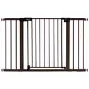 BABELIO Baby Gate with Black Wood Pattern, 29-48 Inch Auto Close Dog Gate for The House, Stairs and Doorways, Pressure Mounted Pet Gate with Door and Y Spindle Rods (30"Tall 29"-48" Wide)