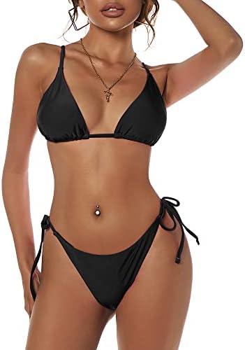 ZAFUL Women's Triangle Bikini Floral String Bikini Set Two Piece Swimsuit Bathing Suits, XL