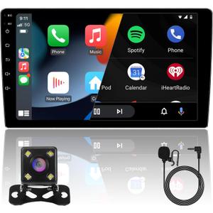 9inch 2+32GB IPS Full Touch Screen Android Car Radio Audio Video Stereo Player for Double Din Raido Model with CarPlay Android Auto WiFi BT MirrorLink Split Screen PIP GPS Navigation