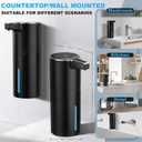 Automatic Soap Dispenser Liquid Touchless: 13.52oz/400ml Wall USB Rechargeable - 4-Level Adjustable Modern Electric Hand Soap Dispenser - Kitchen Bathroom Kids Family Black