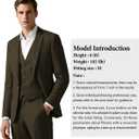 WYWK Men's 3-Piece Slim Fit Tuxedo Suit Set‌ for Men One Button Blazer Jacket Vest Pants Business, Wedding ,Banquet, Party Brown Medium