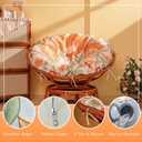 Papasan Cushion Cover Only, Water Resistant Papasan Chair Cushion Cover for Outdoor lndoor,Skin-Friendly Soft Machine Washable Unfading Zippered Cover (Sunflower Pattern, 50in)