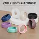 2 x 6 Pack Rings Cover Compatible with Ultrahuman Ring Air/Oura Ring Gen 4/Gen 3, Upgraded Anti-Slip Texture, Anti-Scratch Elastic Silicone Protector Case Accessories for Men Women Working Out Gym