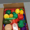 Play Food Sets for Kids Kitchen, Global Cuisine Toddler Cutting Fake Food Toys Including Pizza, Sushi & Bakery , Pretend Toy Food & Play Kitchen Accessories with 2 Baskets, Ideal Gift for Boys Girls