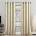Sun Zero Nordic 2-Pack Theater Grade Noise Reducing Extreme 100% Blackout Grommet Curtain Panel Pair, 52" x 84, Cream Off-White