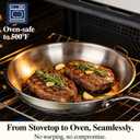 Stainless Steel Frying Pan Set with Lid, Umite Chef 3Pcs Skillet Set (Includes 8",10",12") - 5 Ply Stainless Clad - Heavy Duty & Professional Cookware Set, Fast & Even Heat, Dishwasher and Oven Safe
