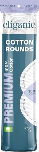 Cliganic Premium Cotton Rounds for Face (100 Count) | Makeup Remover Pads, Hypoallergenic, Lint-Free | 100% Pure Cotton 3 Pack Cliganic Premium Cotton Rounds for Face (100 Count) | Makeup Remover Pads, Hypoallergenic, Lint-Free | 100% Pure Cotton 3 Pack