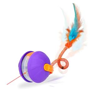 Interactive Cat Toys for Indoor Cats 4-in-1, Ball & Laser Pointer for Adults Cats with 3 Interchangeable Tails, Rechargeable Teasing Pet Toy for Kittens