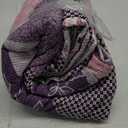 Dinjoy Purple Quilt Set Twin Size, Reversible Floral Plaid Patchwork Pattern Bedding Set Soft Microfiber Lightweight Bedspread 3 Piece Spring Summer Fall Use (68x86 inches)