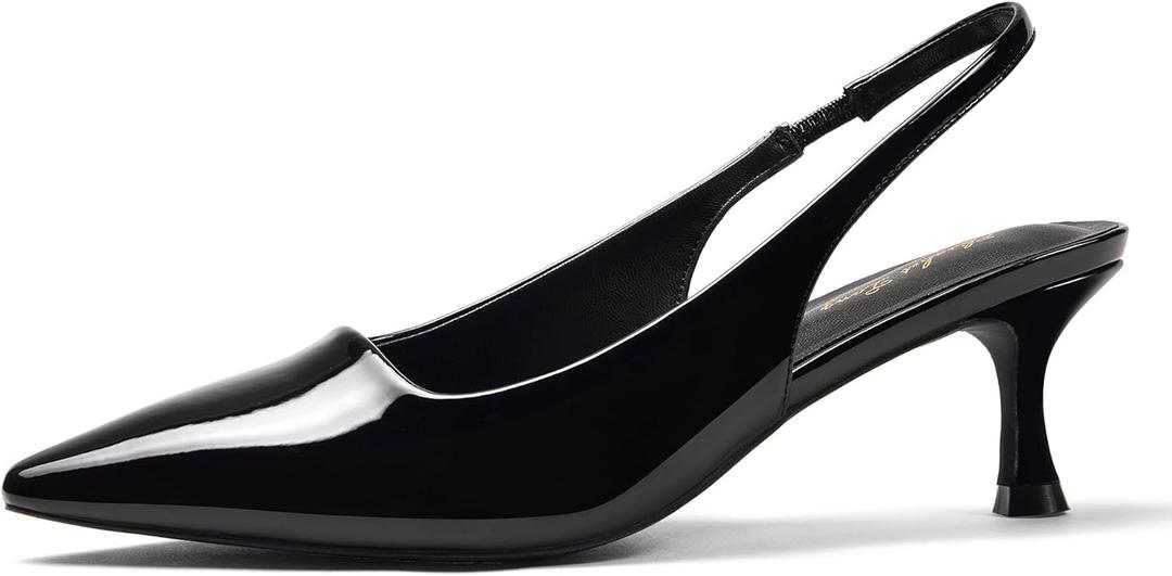 Elisabet Tang 1.96IN Trendy Closed Toe Slingback Kitten Heels for Women Low Dressy Pumps Wide Width Sexy for Prom (7, Black) Elisabet Tang 1.96IN Trendy Closed Toe Slingback Kitten Heels for Women Low Dressy Pumps Wide Width Sexy for Prom (7, Black)